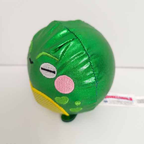 Squeezamals Rare 2018 Metallic Green Fred Frog Ball Stuffed Animal Plush Toy - Picture 3 of 7